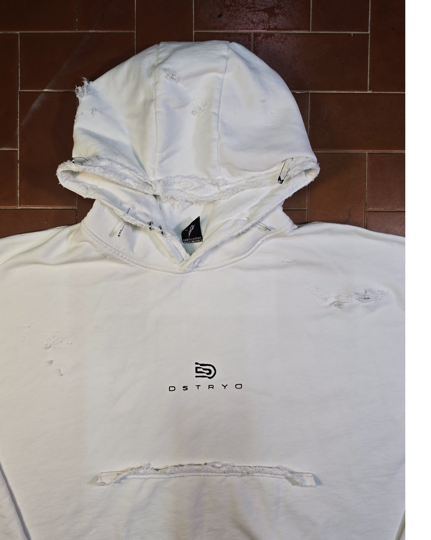 Destroyed Hoodie White