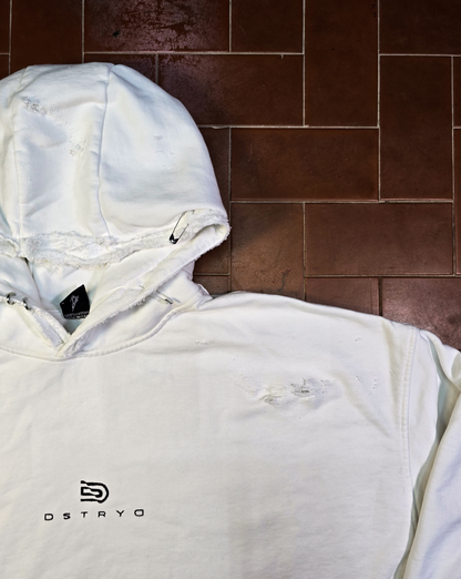 Destroyed Hoodie White