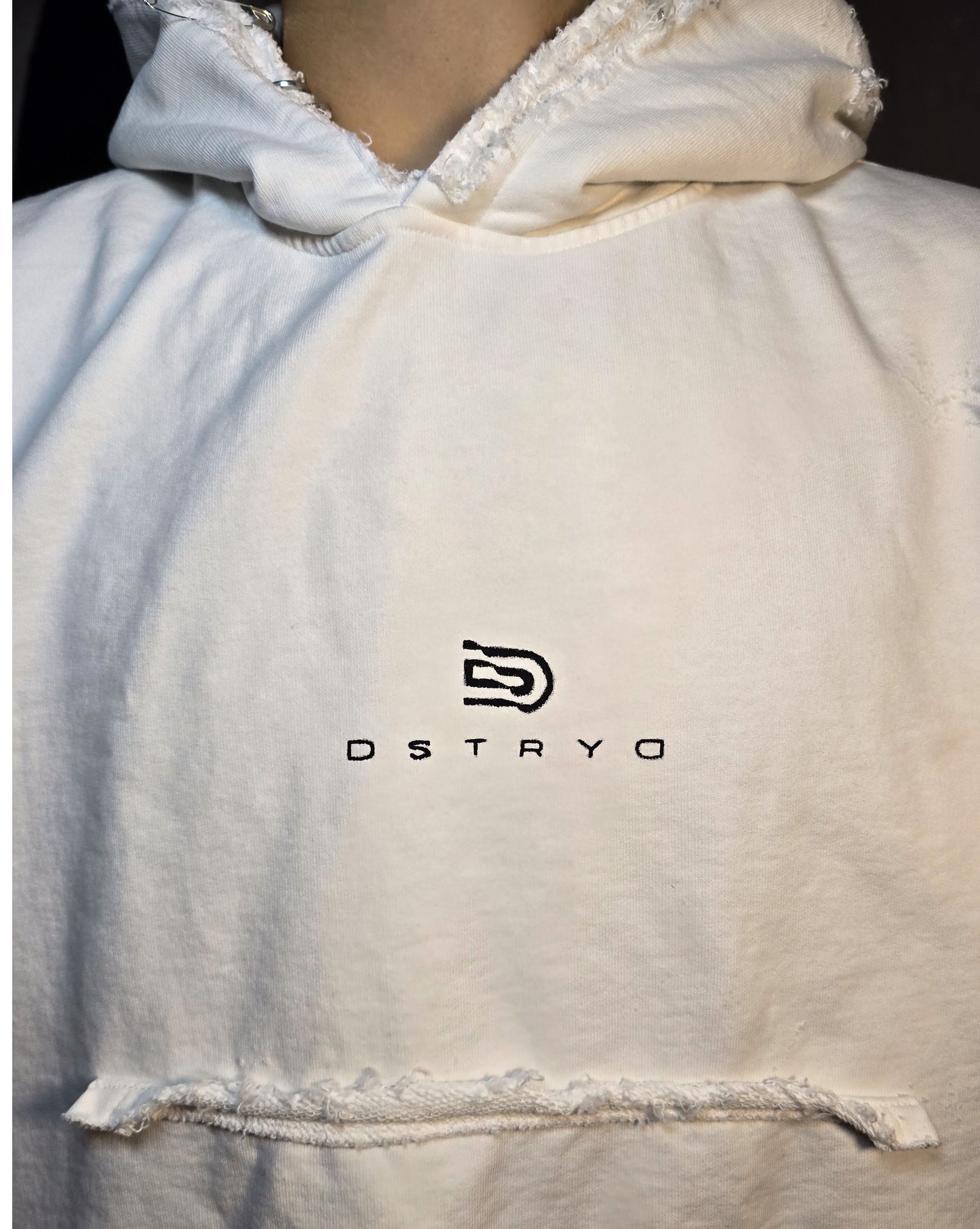 Destroyed Hoodie White