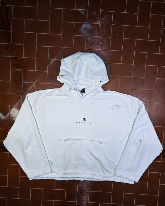 Destroyed Hoodie White