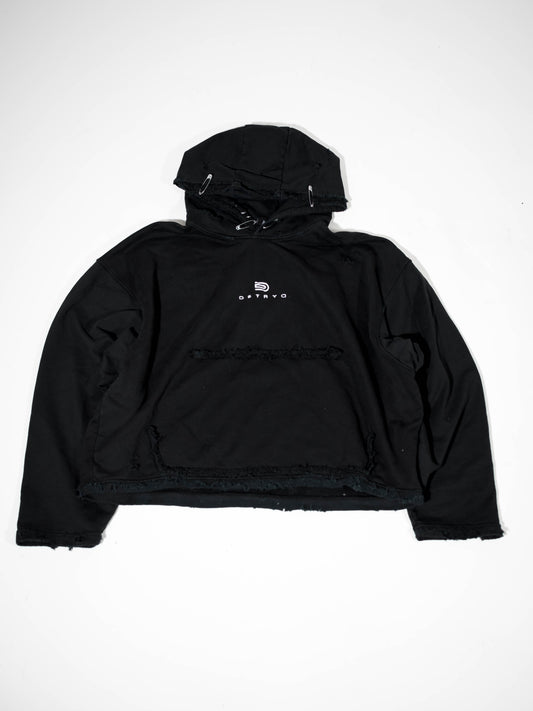 Destroyed Hoodie Black